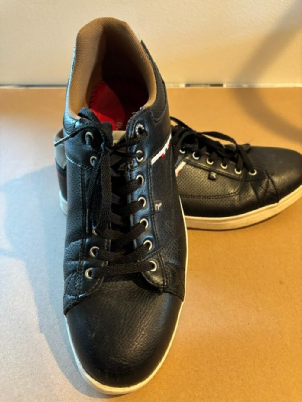 ARRIGO Bello Men's Black Size 12 Faux Leather Sneakers Non-slip rubber soles